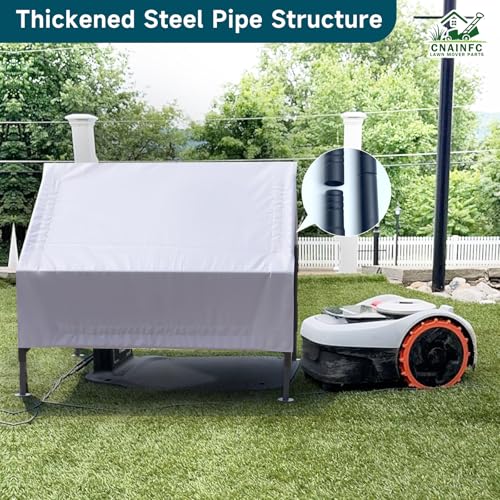 Robot Mower Garage，Shelter for All Mowers，Thickened Polyester Oxford Cloth - color: Gray