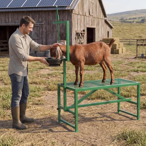 Heavy-Duty 400LBS Goat Milking Stand, Livestock Grooming Table