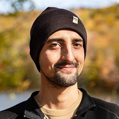 100% Merino Wool Cuff Beanie - Mens & Womens Warm Winter Hat - Watch Cap - Toque - Novelty Beanie - One Size Fits Most - color: Dark Brown