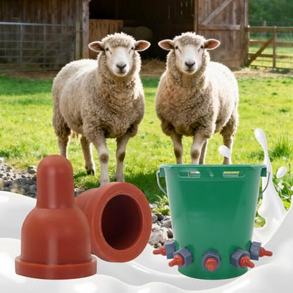 Lamb Nipple Goat Teat with Fix Base for Feeding Milk Bucket Livestock Animal Farming Tool (6pcs Lamb Pacifier) - size: 6pcs Lamb Pacifier