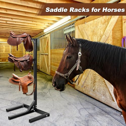 Abbylike 3 Tier Saddle Rack for Horses, Heavy Duty Saddle Pad Stand Stable Blanket Tack Storage Stand for Western English Horses Pad Blanket Storage Organizer Stall Accessories - style: 3 Tier
