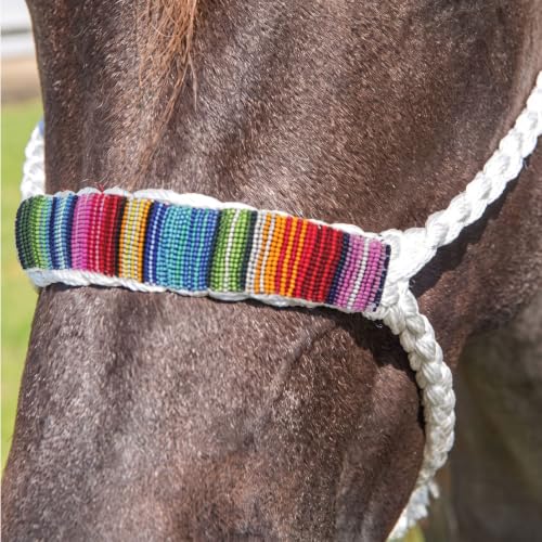 Professional's Choice Cowboy Braided Horse Halter - color: White/Serape, style: Beads