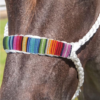 Professional's Choice Cowboy Braided Horse Halter - color: White/Serape, style: Beads