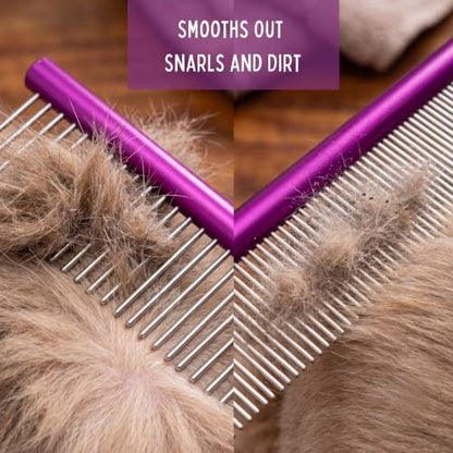 10-Inch Dog Combs for Grooming Matting, Metal Comb for Dogs and Cats - size: 10"