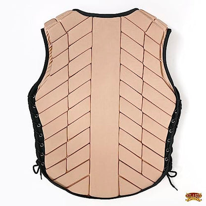 HILASON Tan Rodeo Safety Vest Protective Gear Equestrian - size: Medium