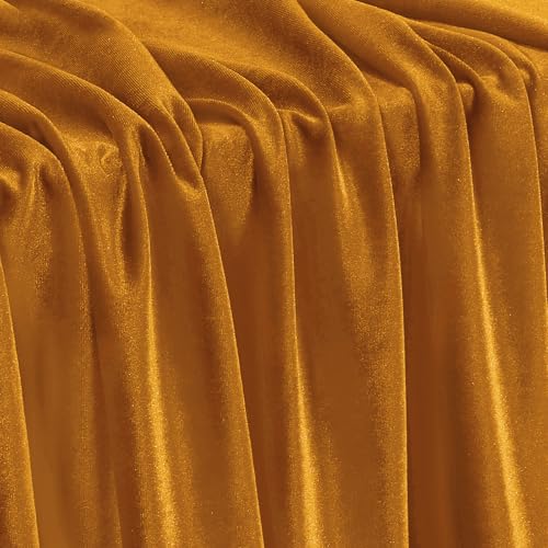 KKJIAF 2 Yard Gold Stretch Velvet Fabric 60" Wide for DIY Crafts - color: Gold, size: 2 Yard