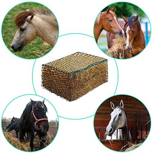 Riakrum 2 Pcs 47 x 20 x 20 Inch Large Square Bale Hay Net Horse