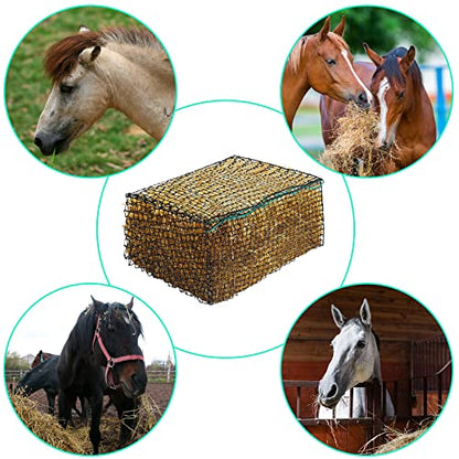 Riakrum 2 Pcs 47 x 20 x 20 Inch Large Square Bale Hay Net Horse