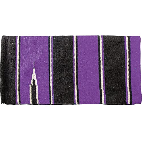 Dura-Tech Western Navajo Saddle Blanket for Horses 32x34 | Vibrant Navajo Design | Ideal Over Protective Pad | Lightweight | Low Bulk | Machine Washable - color: Purple/Black