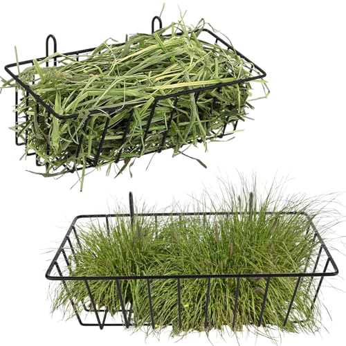 6 Pack Hay Feeder Rabbit with Hooks Heavy Duty, 9x4x3 Inch - color: Black