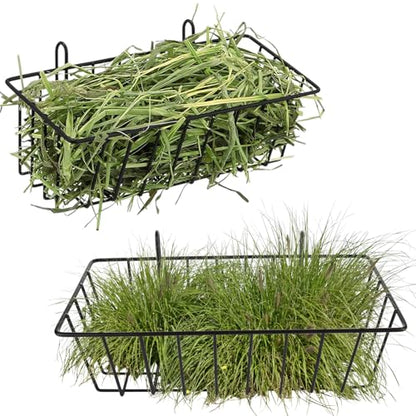 6 Pack Hay Feeder Rabbit with Hooks Heavy Duty, 9x4x3 Inch - color: Black