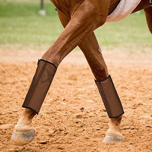 Jexine 8 Pcs Mesh Fly Boots for Horse - color: Dark Gray