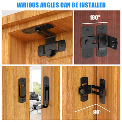 L'aimefois 90 Degree Flip Barn Door Lock, Protect Privacy - color: 1 black