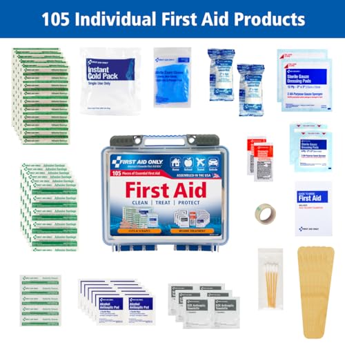 First Aid Only 91249 On-The-Go All-Purpose Emergency First Aid Kit for Car, Travel, Home and Business, 105 Pieces - style: First Aid Kit