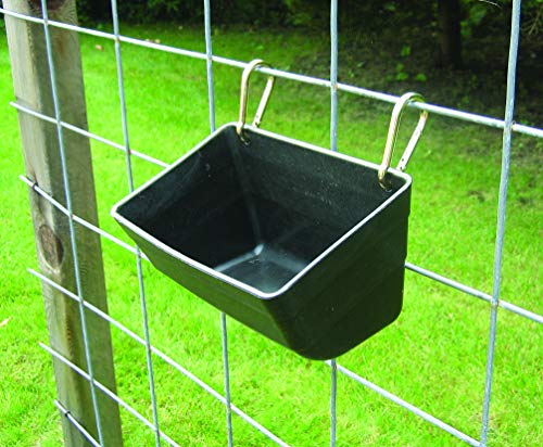 Little Giant® Plastic Fence Feeder | Pig Feeder | Clip On Fence Feeder | Mountable Feed Bucket | 4.5 Quarts | Black - color: Black, size: 4.5 Quarts
