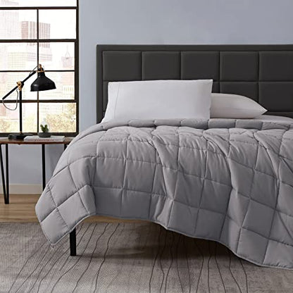 L'AGRATY Weighted Blanket Kids- 40"x60" 7lbs Cooling Breathable Heavy Blanket Microfiber Material with Glass Beads All-Season Summer Fall Winter Soft Thick Comfort - color: 05-light Grey, size: 40" x 60" | 7lbs