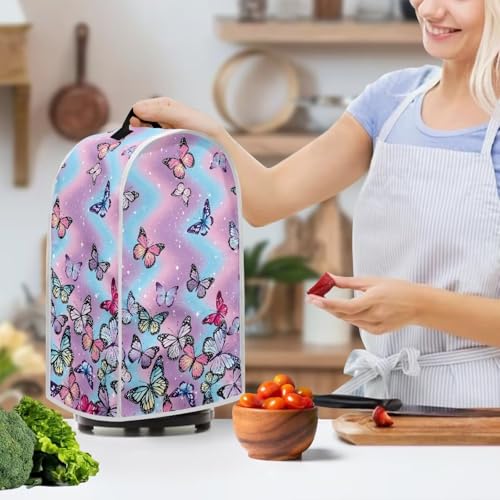 Appliance Dust Cover with Hook Comfortable Stylish Protective Cover Stand Blender Cover Fashion Blender Cover Colorful Butterfly - color: Colorful Butterfly