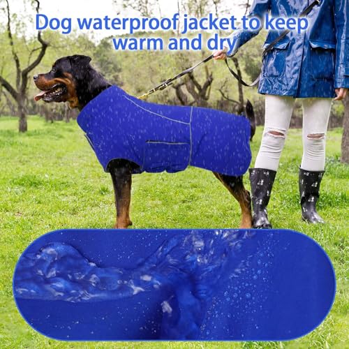 MIGOHI Dog Winter Jacket,Dog Coat Waterproof,4XL Winter Snow Coat with Fleece Lining for Large Dogs Boys Girls,Snowproof Pet Jacket,Great Dane,Mastiff,Blue - color: Blue, size: XXXX-Large