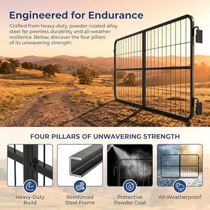 Heavy Duty Horse Stall Gates, Steel Stall Gates for Horse, 48 x 24 in Horses Stall Guard, Easy Install Two Way Door Stall Guard for Horses, Durable Livestock Gate for Barn, Farm