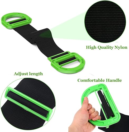 Moving Straps,2 Pack 1-Person Adjustable Handle Moving Lifting Strap for Moving Furniture, Appliances, Objest Up to 600lbs - color: Green-1Person Straps