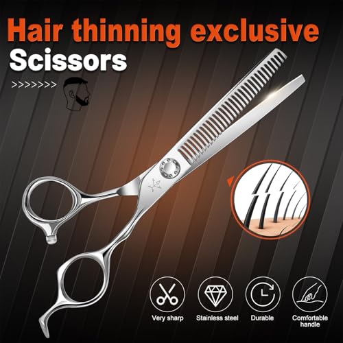 High-end Professional Hair Thinning Scissors Hair Cutting Teeth Shears Barber Hairdressing Texturizing Scissors Extremely Very Sharp 6.5 Inch Stainless Steel Alloy For Men Women Salon & Home - size: 6.5 Inch, style: Thinning Shears