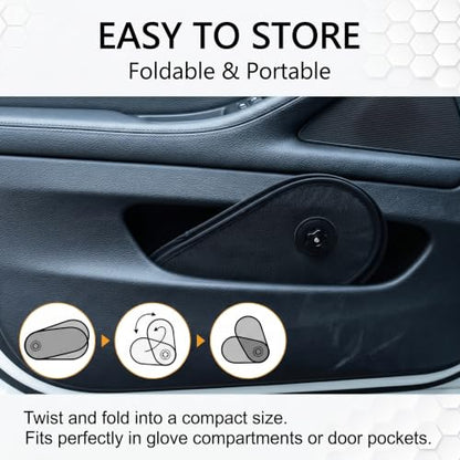 2PCS Car Side Window Shade, Adjustable & Rotatable Window Sun Blocker, Mesh Driver Side Sunshades for Heat & Glare Protection, Universal Fit for Most Cars (Black)