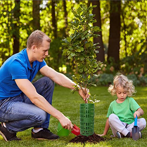 10 Pack Tree Wraps to Protect Bark Green, Plant Cages Garden Fence Animal Barrier Tree Tubes for Seedlings, Extendable Mesh Tree Trunk Covers Shrub Protectors from Trimmers, Mowers & Sun Scald - color: Green-10 Pieces