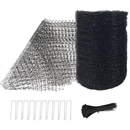 Feitore Deer Fence Netting, 7x100ft Garden Net Bird Netting,Reinforced Edge | Anti-UV Garden Fencing Kit for Plants Fruit Tree Vegetable Protection from Animals, 3/4" Fine Mesh, 10 Stakes & 50 Zip Ties