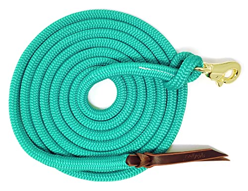 14 FT Lead Rope with BPS Snap - color: Turquoise, size: 14 ft. Brass Trigger Snap