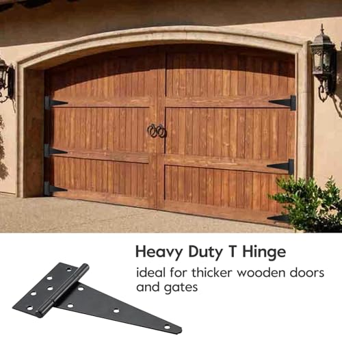 HOME MASTER HARDWARE 10" Heavy Duty Gate Hinges, 6 Pack T Strap Hinges - size: 10 in-6 Pack
