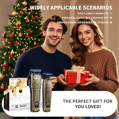BESTBOMG® Professional Hair Clippers for Men, Clipper & Trimmer Set, Bronze - color: Bronze