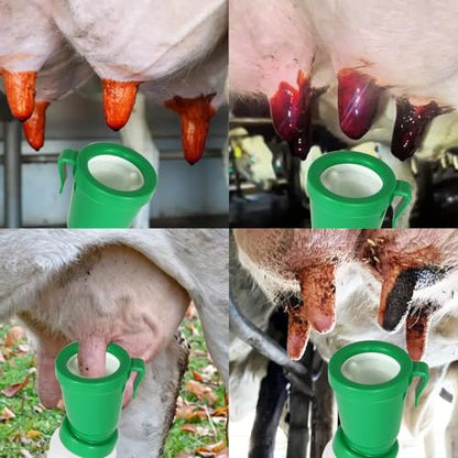 Teat Dip Cup - Non Reflow Design for Cow, Goat, Sheep - style: green