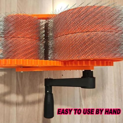 Manual Wool Carding Machine – Hand-Cranked Fiber Blender for Spinning, Felting & Pet Hair Removal, Portable Wool Comb with 2 Rollers, DIY Color Blending Tool