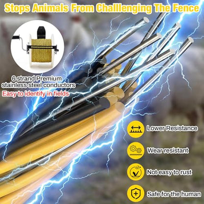 Electric Fence Reel Kit with 3281 ft Polywire, 3:1 Geared Reel - size: 3281 ft X 1 Standard Reel X 1 Guide