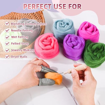 There are 170 Colors and 9 Shades Available This Woollen Yarn is Made of 100% Pure Wool Weighs 3.53oz(100 g) and issuitableformediumtolargeDIYneedlefeltingprojects (Black White Tones, A2) - color: A2, style: Black white tones