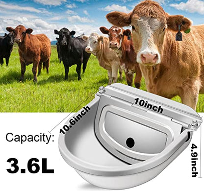 Automatic Livestock Waterer Bowl, 304 Stainless Steel Water Dispenser