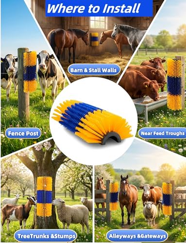 Livestock Scratching Brush 4 Pack, Itch Relief Goat Scratching Post - size: 4 pack