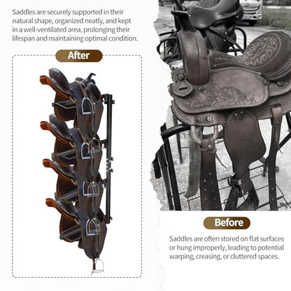 4 Tier Saddle Rack Wall Mount,Horse Saddle Storage Rack