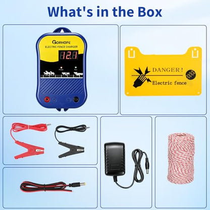 4.5 Miles Electric Fence Charger,3J Electric Fence Energizer for Livestock - size: 4.5 Miles