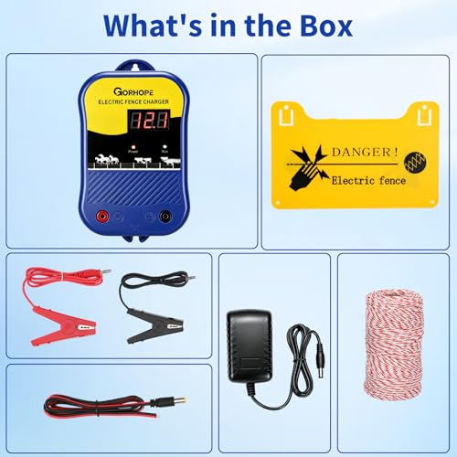 3.5 Miles Electric Fence Charger,2J Electric Fence Energizer for Livestock - size: 3.5 Miles