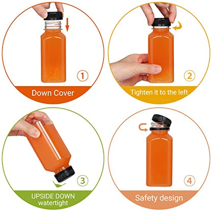 Fhxtcygj 24 Pack 8oz Empty Plastic Juice Bottles with Leak-Proof Caps Lids - color: 24pcs 8oz