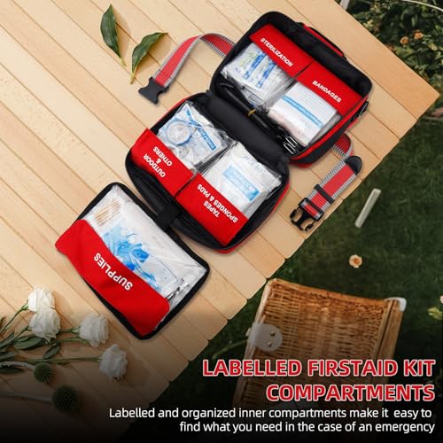 Large 430-Piece Emergency First Aid Kit for Home, Car, Camping - size: Large