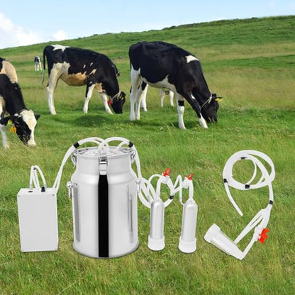 Miking Machine, 2in1 Electric Automatic Pulsation Vacuum Milker, 3/5/10/14l Portable Milker for Cows and Sheep (10 L) - size: 10 L