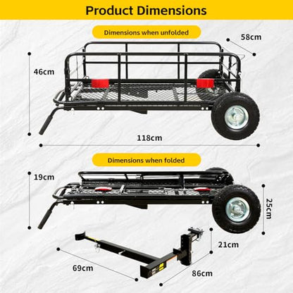 MaxxHal Hitch-N-Roll 2-in-1 Cargo Carrier & Push Cart - 400 lb Capacity Hitch Mount Steel Basket with 10" Flat Free Tires - Foldable Utility Rack for SUV, Truck, Camping & Ranch (50243) - style: Hitch-N-Roll Cargo Carrier