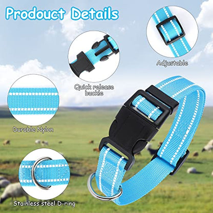5 Pack Reflective Goat Collars with Bells,Anti-Lost Pet Collar - color: Reflective Multi-colored