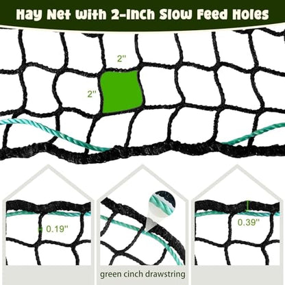 5x5ft Bolded Hay Net for Horses – Heavy-Duty Slow Feeder