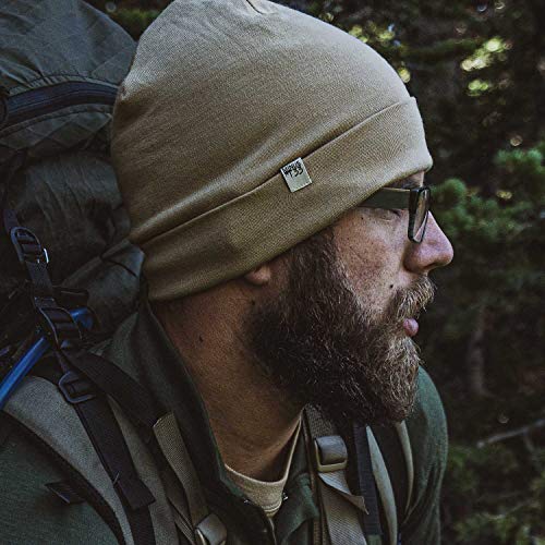100% Merino Wool Cuff Beanie - Mens & Womens Warm Winter Hat - Watch Cap - Toque - Novelty Beanie - One Size Fits Most - color: Desert Sand