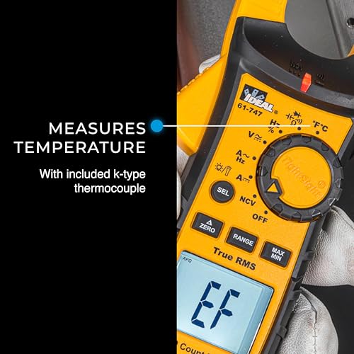 Ideal Electrical 61-747 TightSight Clamp Meter, 400A AC/DC, 600V TRMS