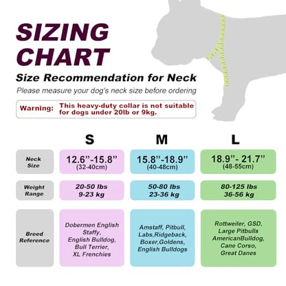 TSPRO Heavy Duty Thick Dog Collar with Metal Buckle for Medium Dogs - color: Basic Khaki, size: M – Fits Neck 15.8"-18.9"
