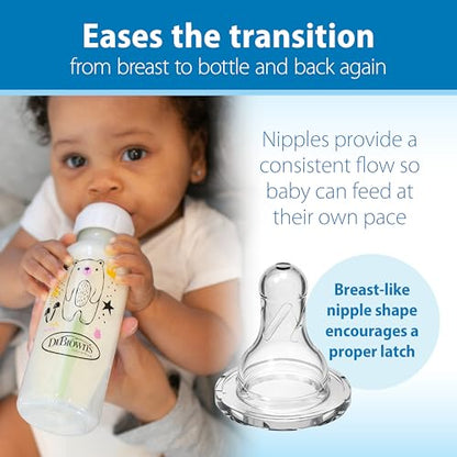 Dr. Brown's Anti-Colic Options+ Narrow Baby Bottle, Bear & Owl, 2-Pack - color: 2-Pack, Bear & Owl, size: 1 Count (Pack of 2)